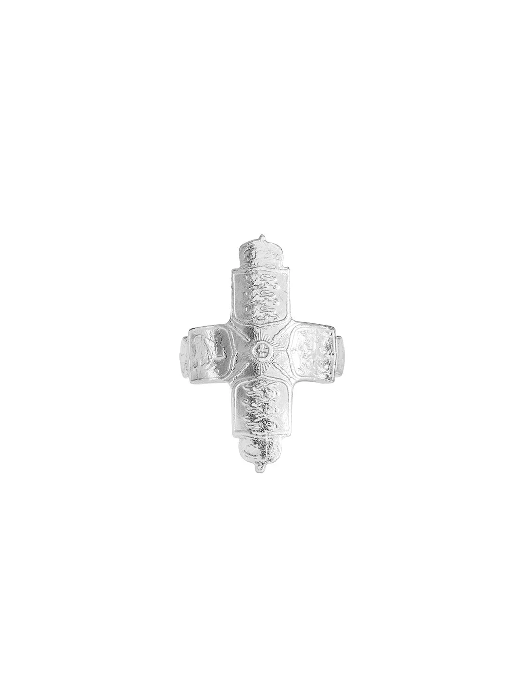 Men's Large Coin Cross Ring