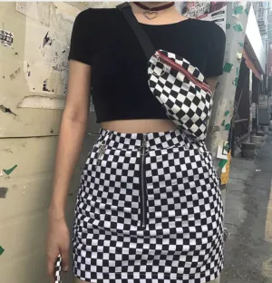 Men's/Women's Shoulder Belt Bag With Chess Print