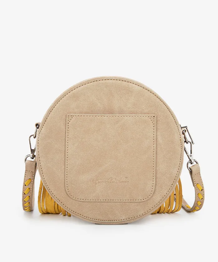 Montana West Sunflower Circle Fringe Crossbody Purse