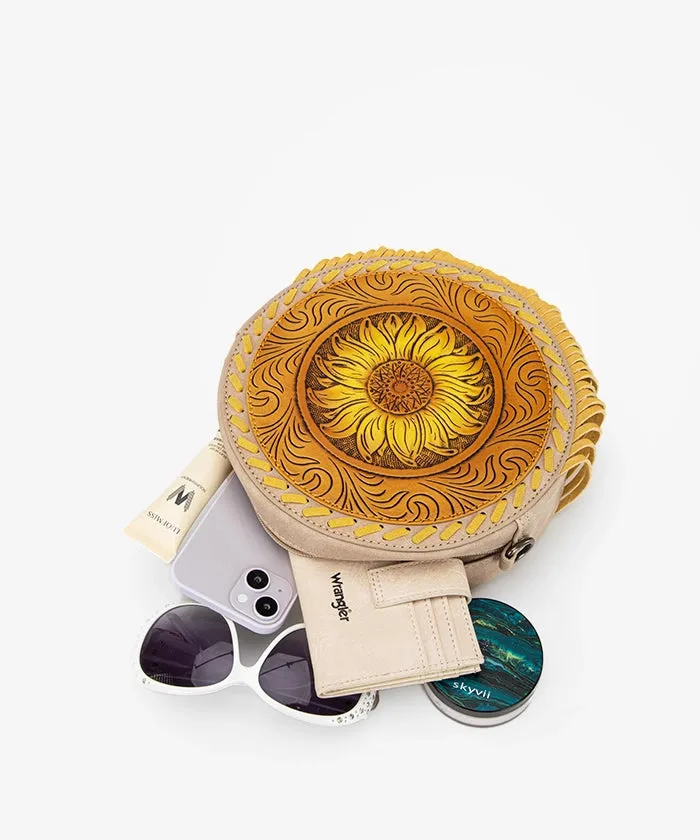 Montana West Sunflower Circle Fringe Crossbody Purse