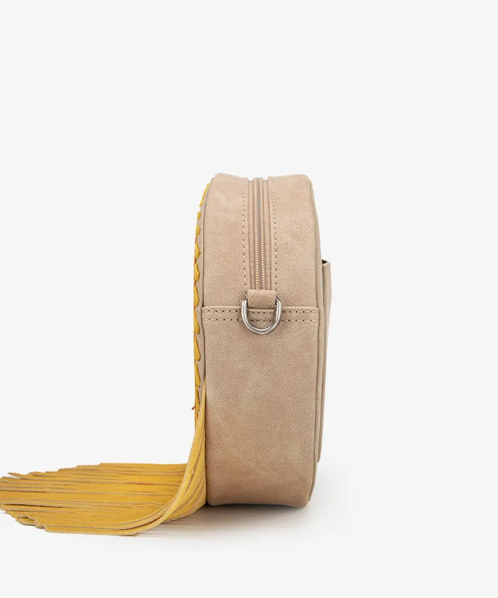 Montana West Sunflower Circle Fringe Crossbody Purse