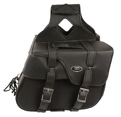 MOTORCYCLE 2PC WATERPROOF PLAIN ZIPOFF PVC EXTENDED FLAP THROWOVER SADDLEBAG