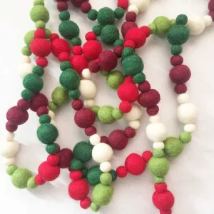 Multi-Sized Felt Ball Christmas Garland
