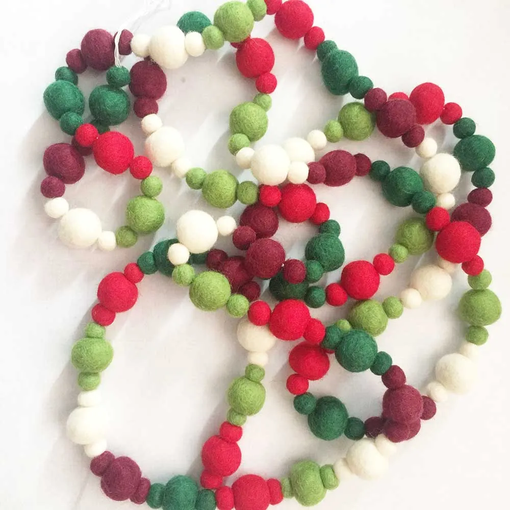 Multi-Sized Felt Ball Christmas Garland