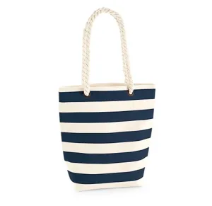 Nautical Stripe Canvas Tote Bag with Personalisation