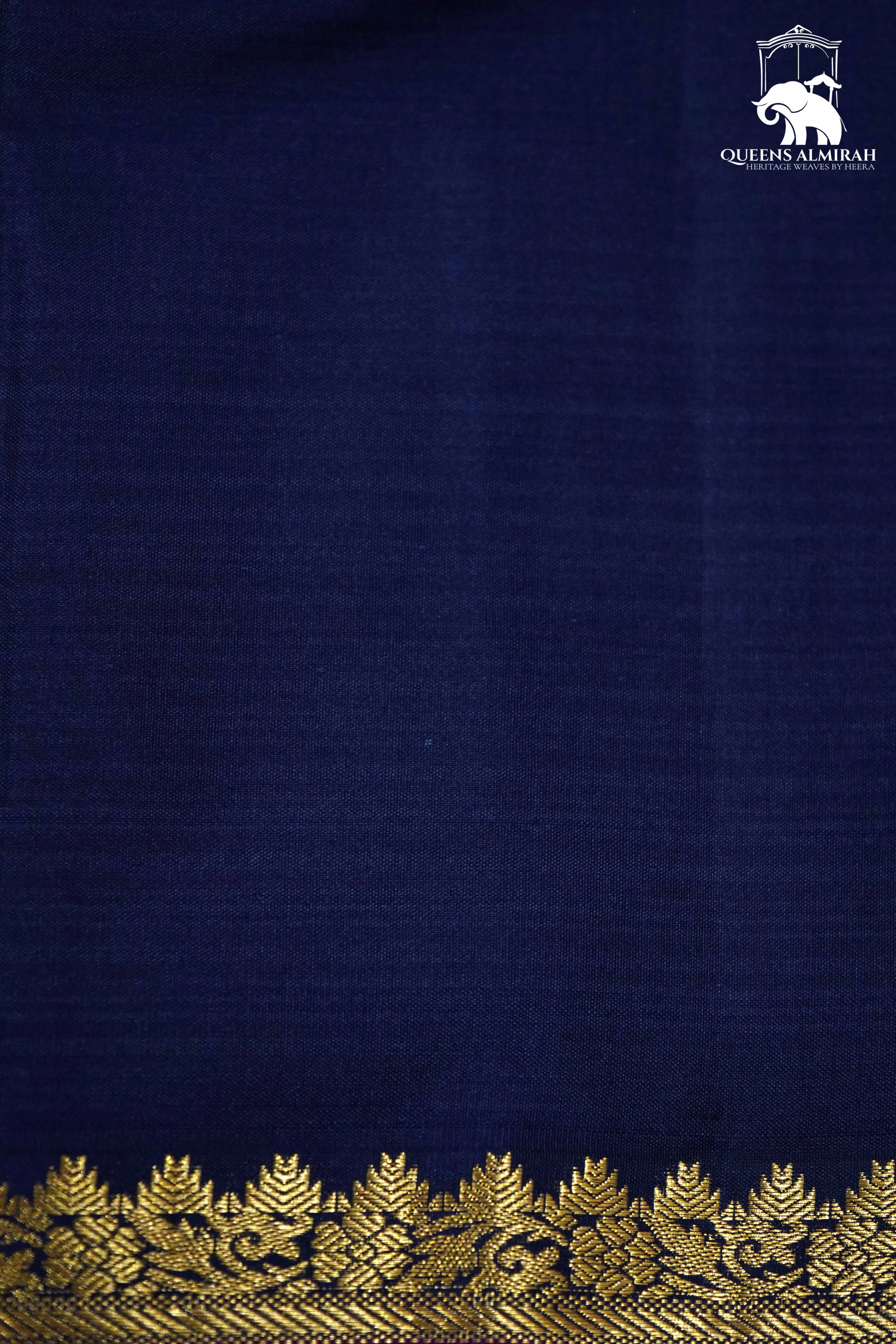 NAVY BLUE WITH GOLD BORDER KANCHIVARAM SILK SAREE