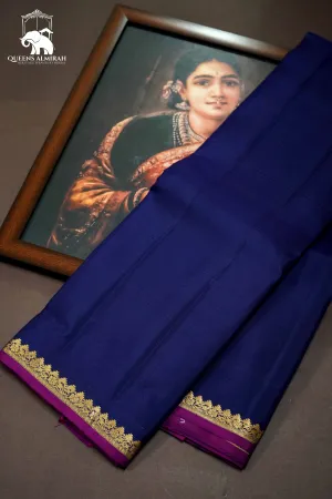 NAVY BLUE WITH GOLD BORDER KANCHIVARAM SILK SAREE