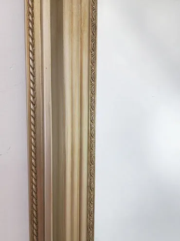 Ornate French Provincial Wall Mirror, 90x170cm, Champagne