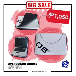 OVERBOARD OB1069 LAPTOP SLEEVE - MEDIUM FOR 15" LAPTOPS BLACK