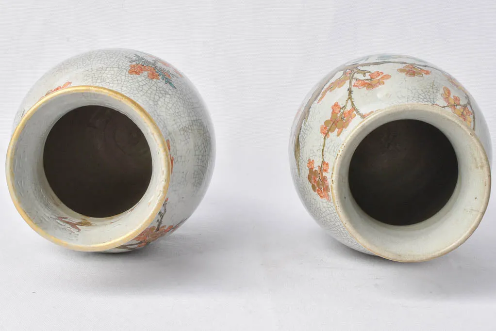 Pair of antique Japanese vases 12½"