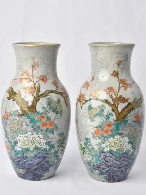 Pair of antique Japanese vases 12½"