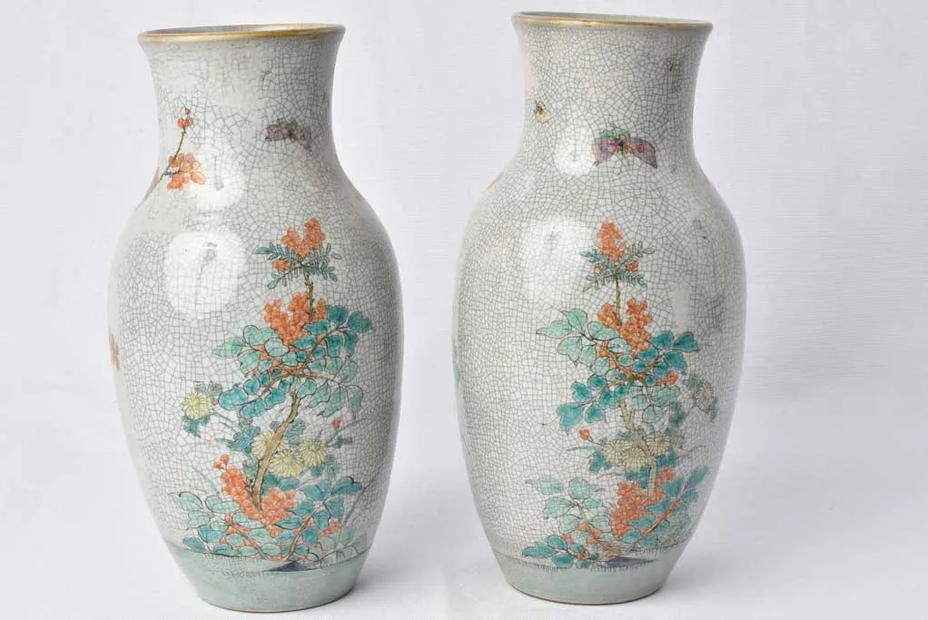 Pair of antique Japanese vases 12½"
