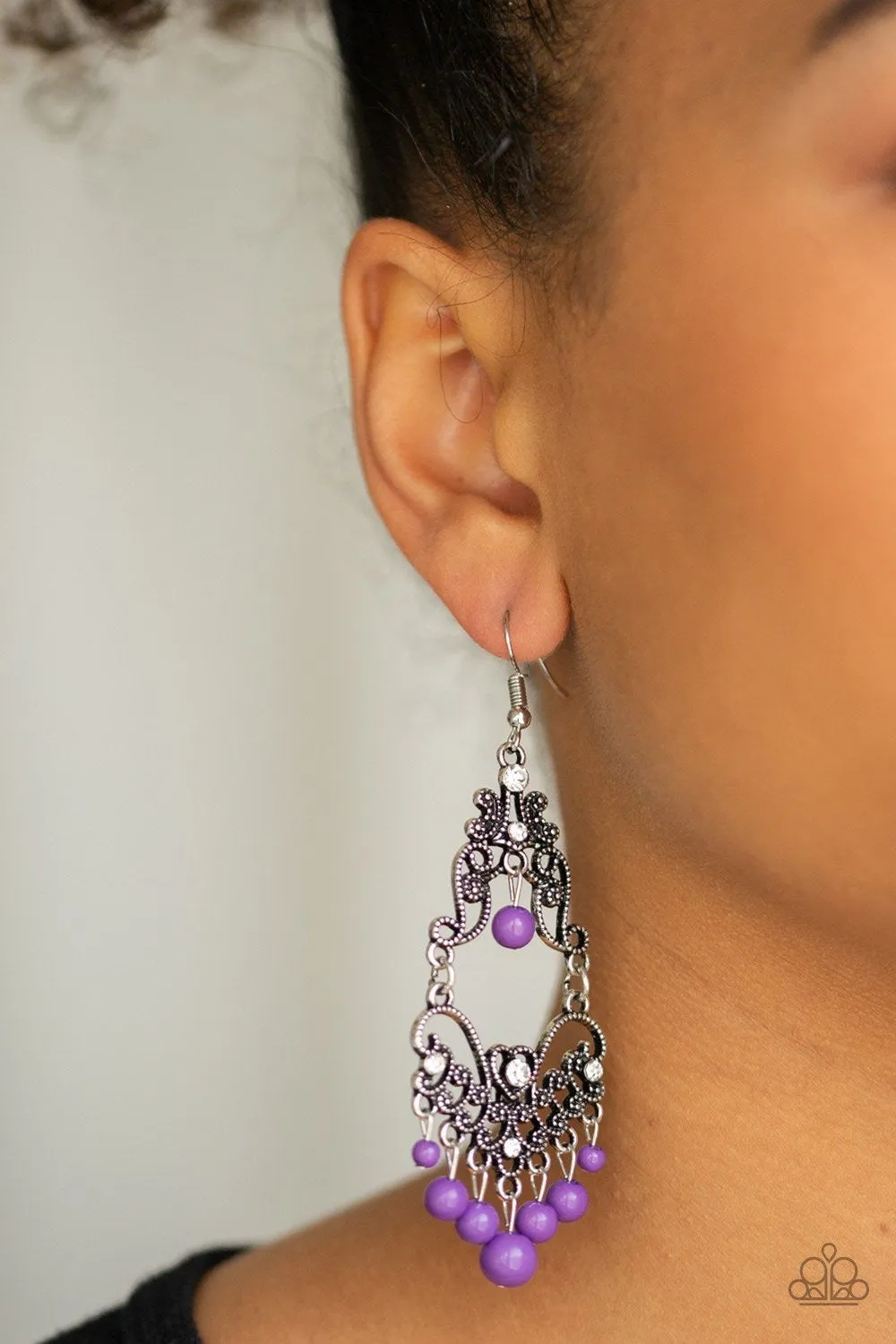 Paparazzi Colorfully Cabaret Earrings Purple
