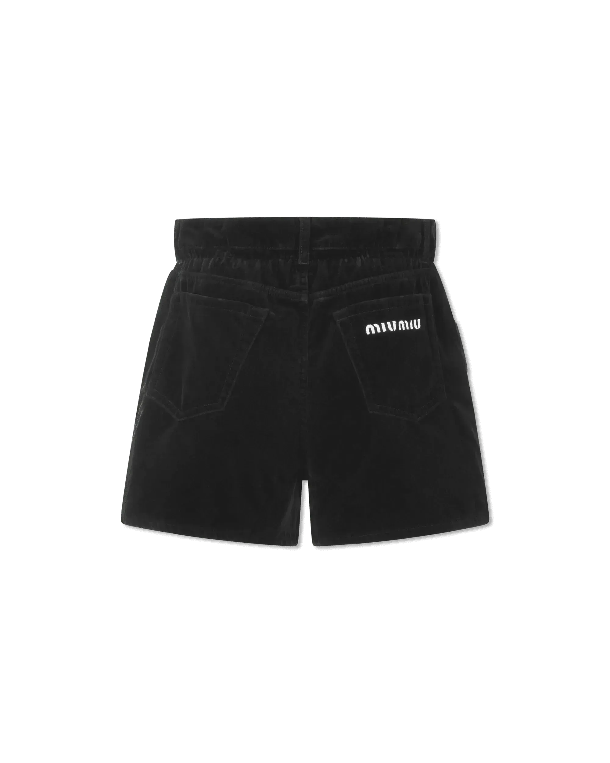 Paperbag Waist Velvet Shorts
