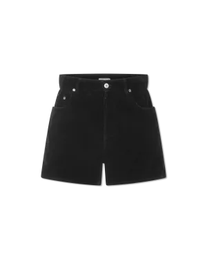 Paperbag Waist Velvet Shorts