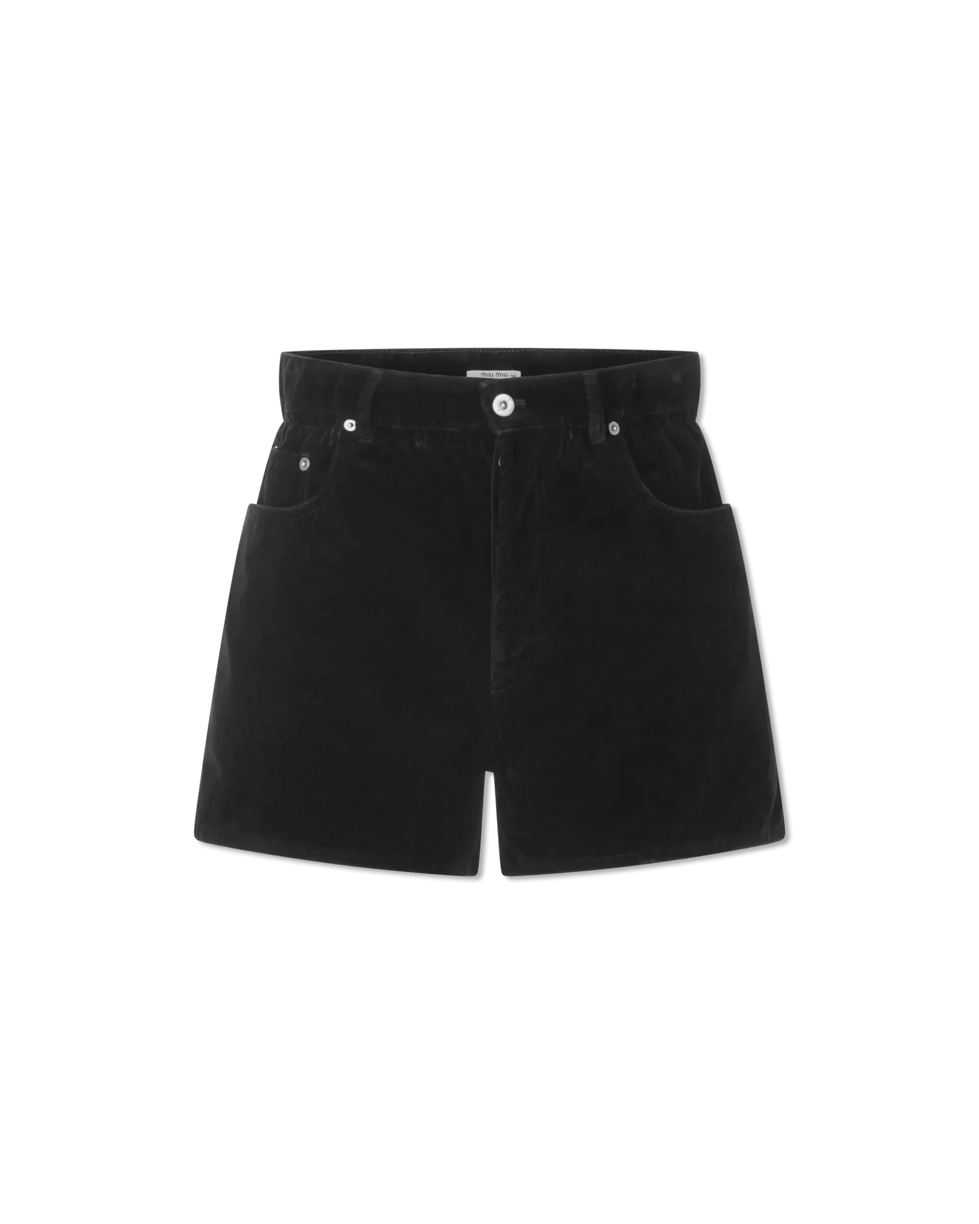 Paperbag Waist Velvet Shorts