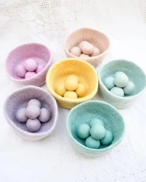Pastel Felt Colour Sorter Balls and Bowls