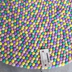 Pastel Paradise Felt Ball Rug