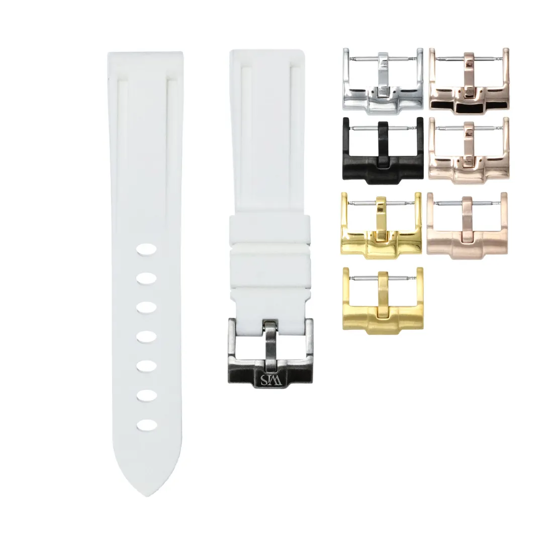 Pearl White - Rubber Watch Strap For Longines Elegant Collection