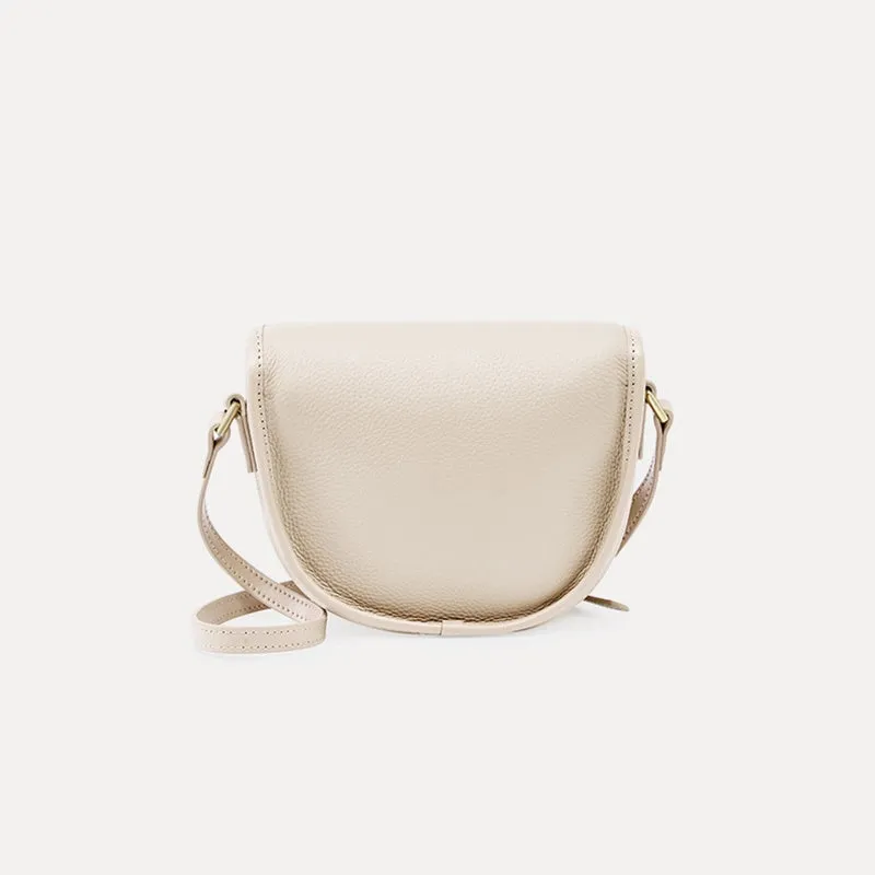 Pebbled Leather Saddle Crossbody Bag