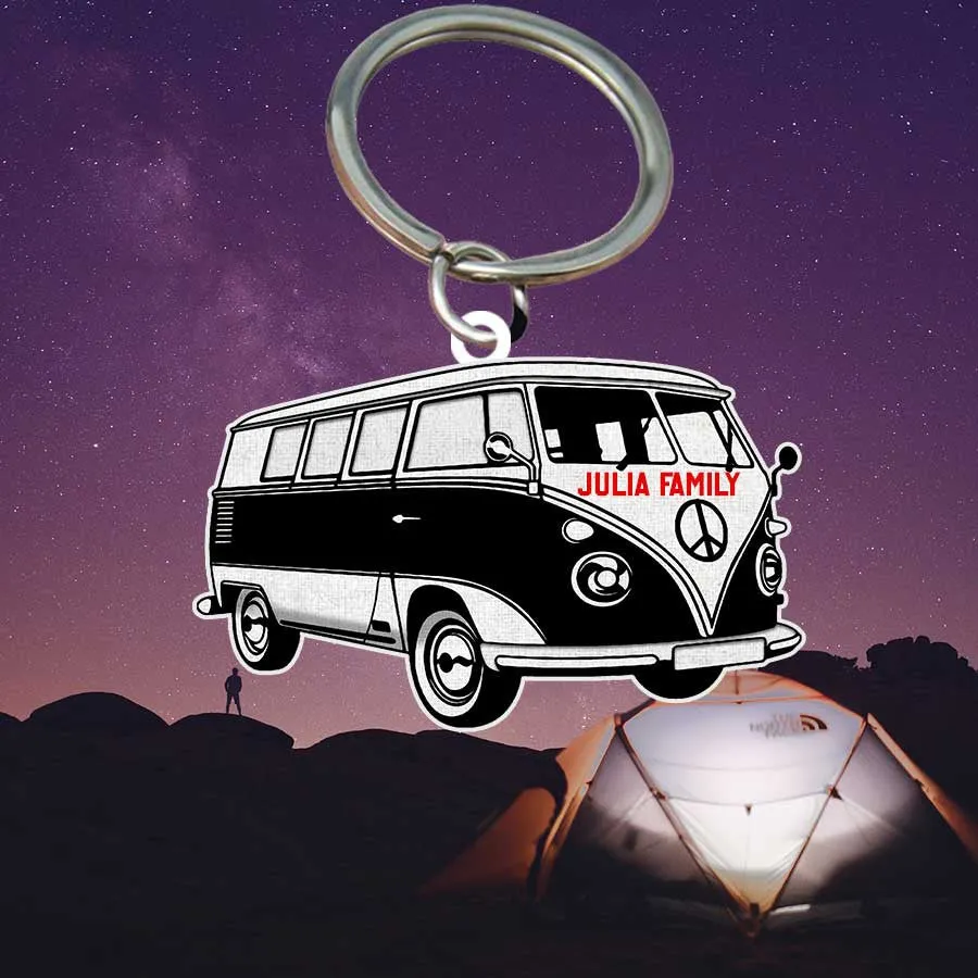 Personalized Camping Keychain, Class C Flat Acrylic Keychain for Camper