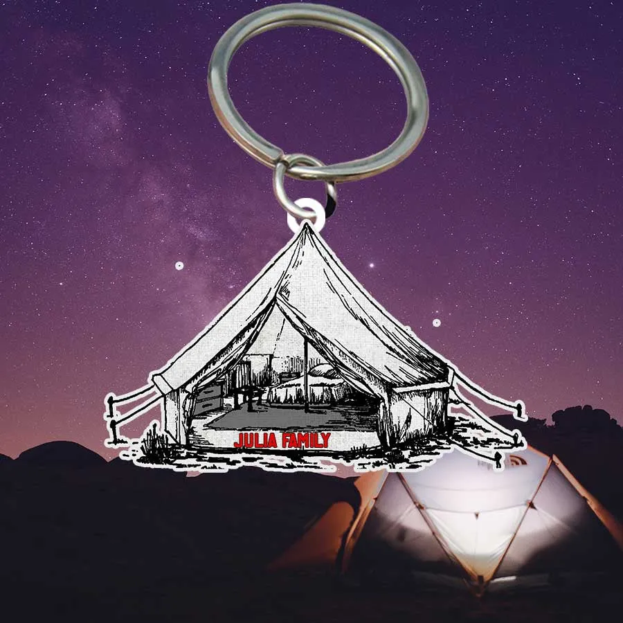 Personalized Camping Keychain, Class C Flat Acrylic Keychain for Camper