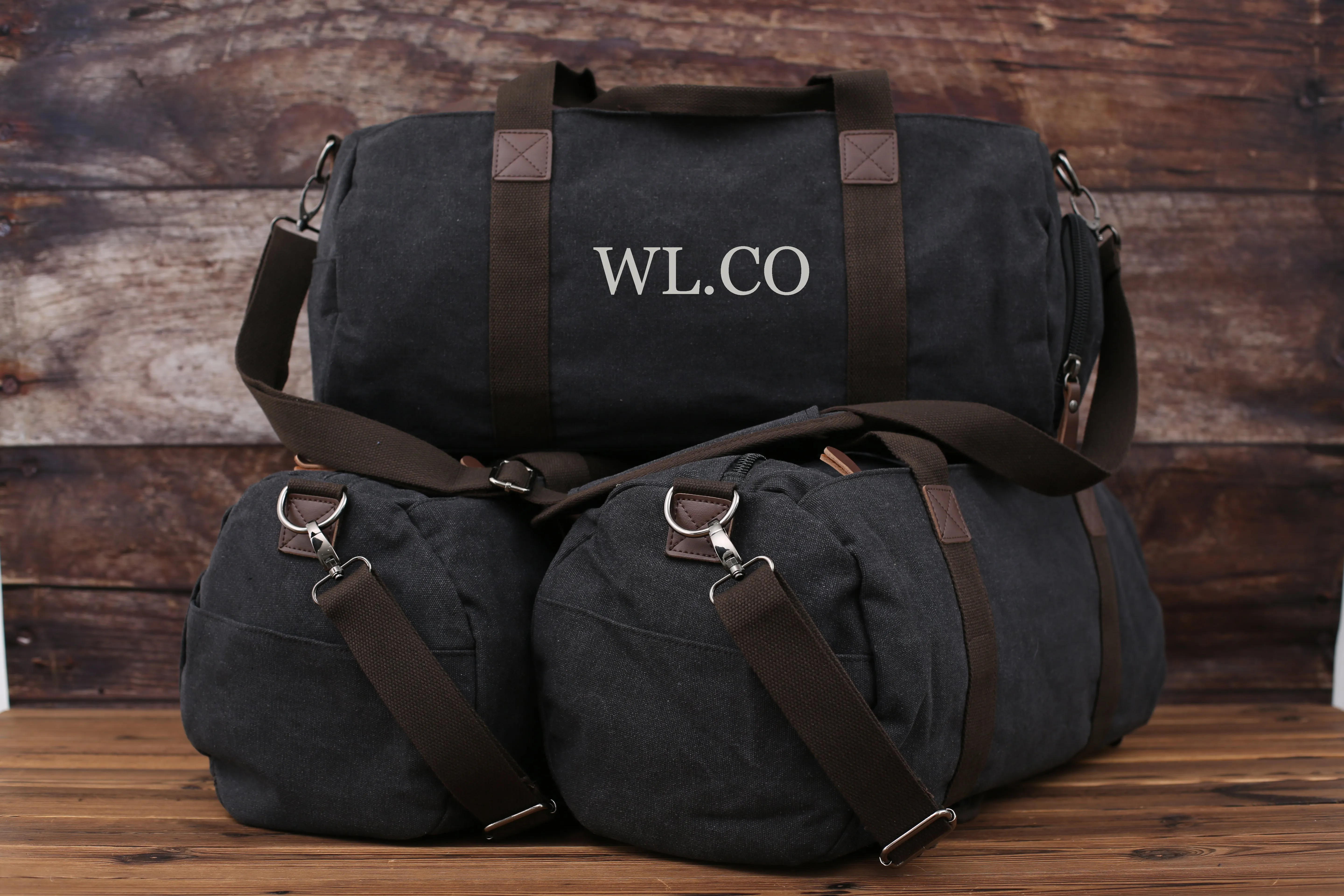 Personalized Groomsmen Canvas Duffel Bag, Overnight Bag, Weekender Bag, Embroidered Duffle Gifts For Men
