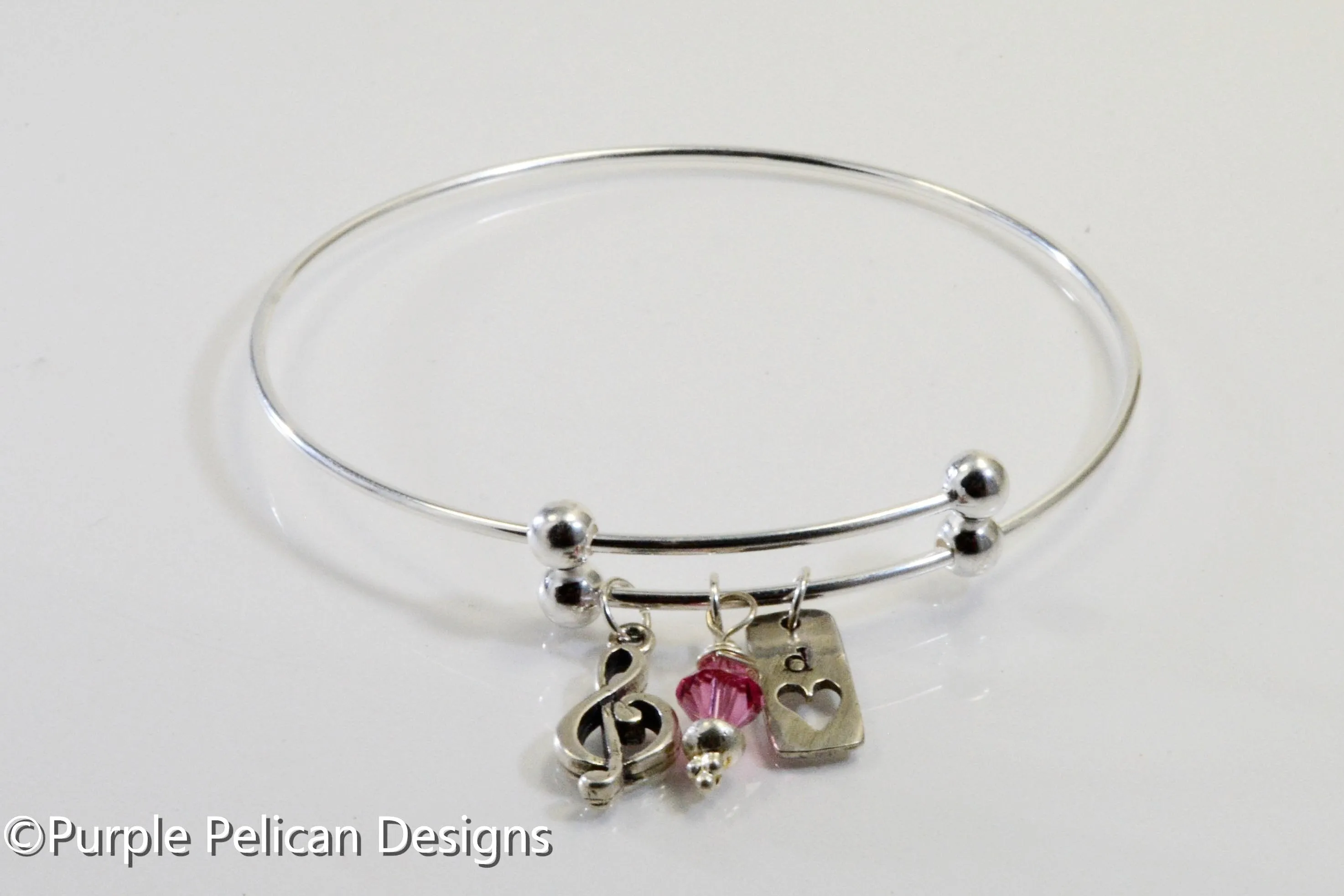Personalized Sterling Silver Music Lovers Expandable Bangle