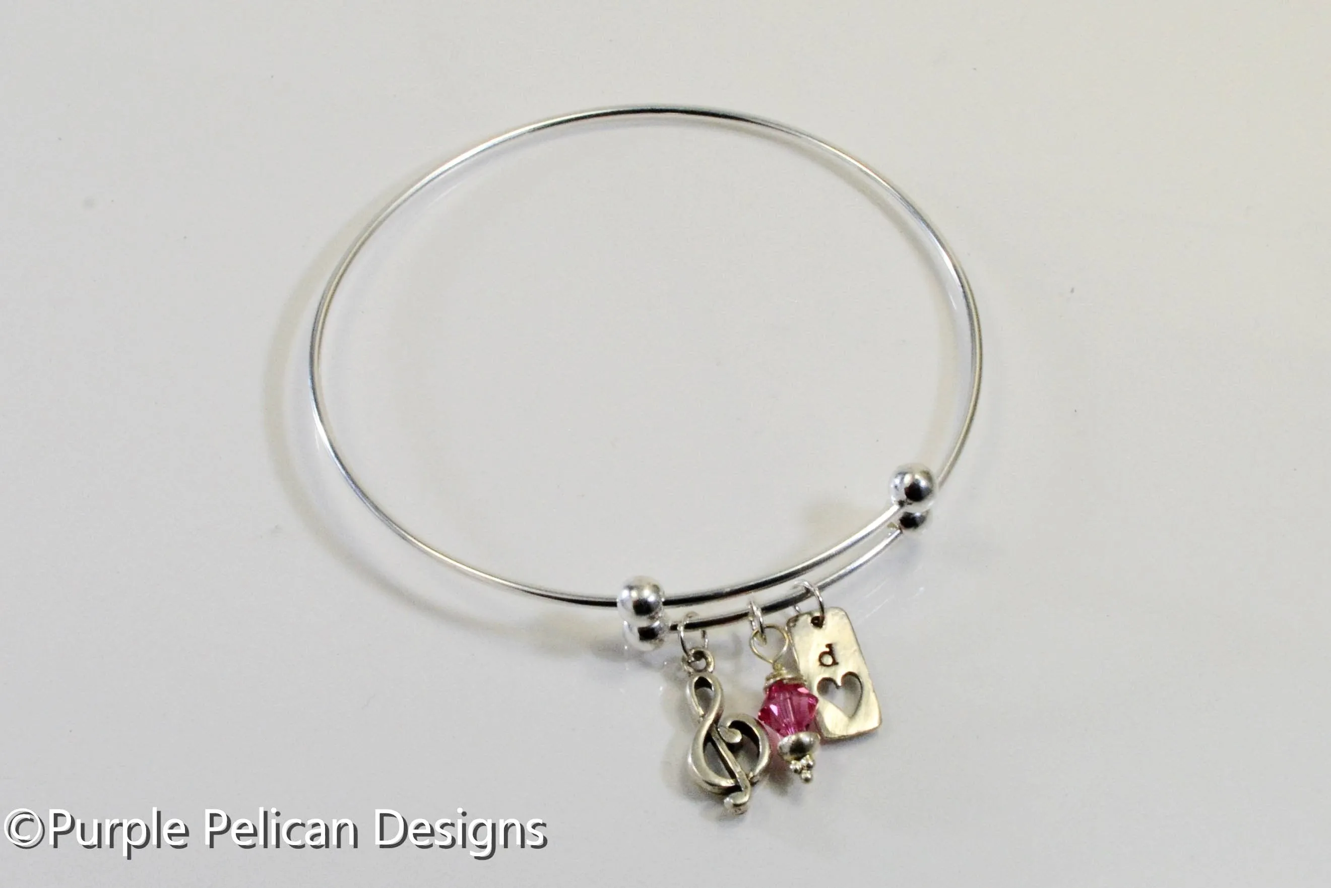 Personalized Sterling Silver Music Lovers Expandable Bangle
