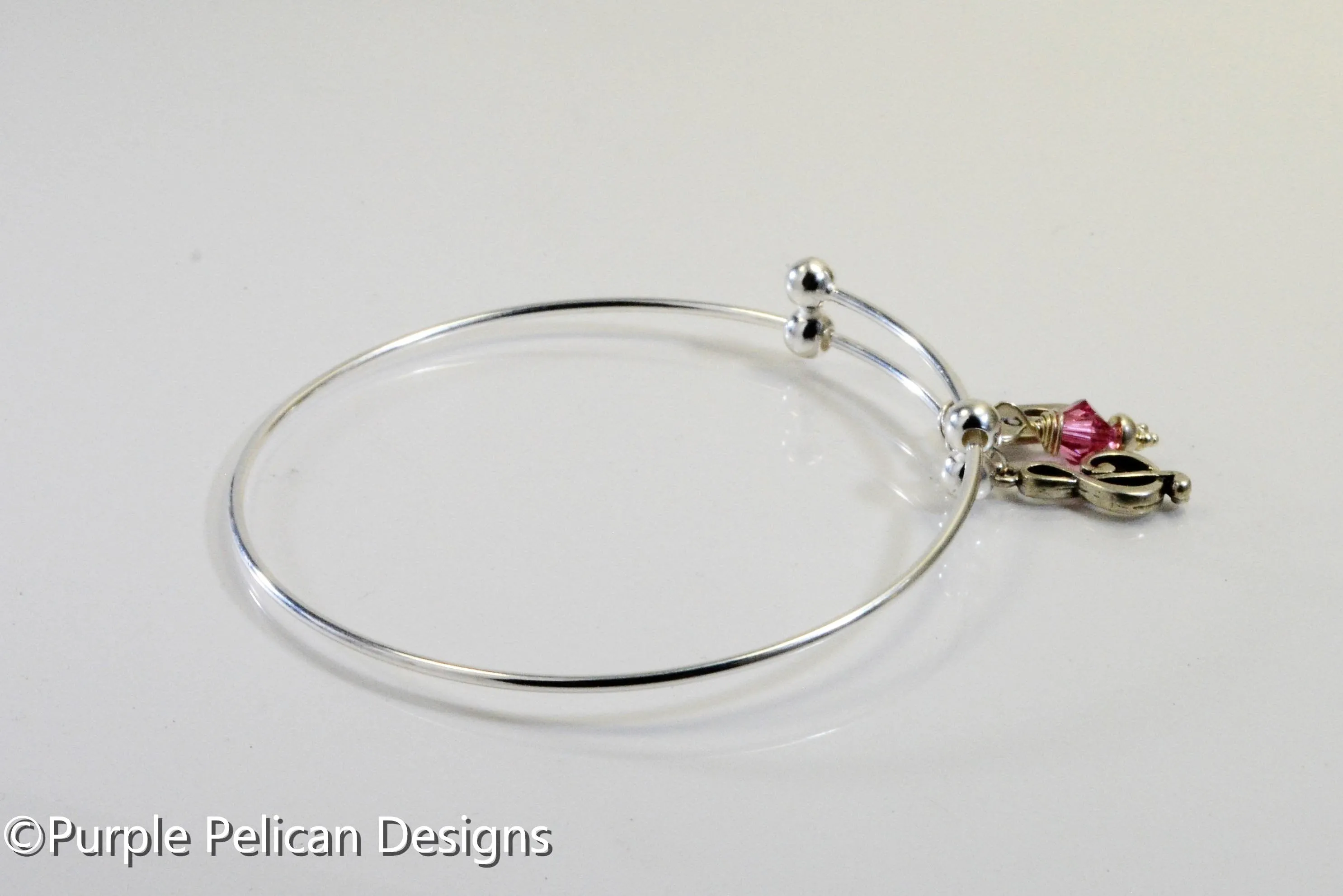 Personalized Sterling Silver Music Lovers Expandable Bangle