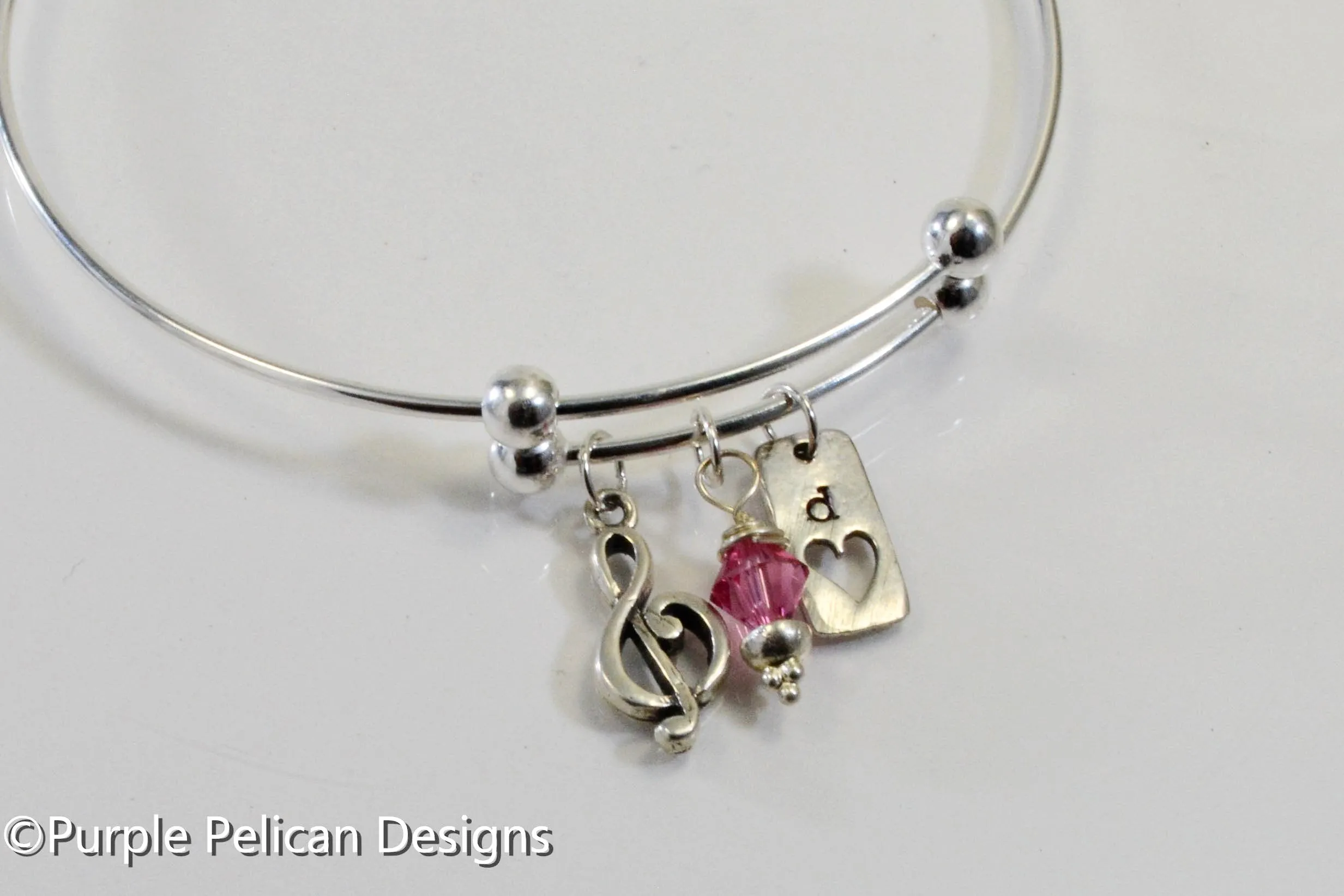 Personalized Sterling Silver Music Lovers Expandable Bangle