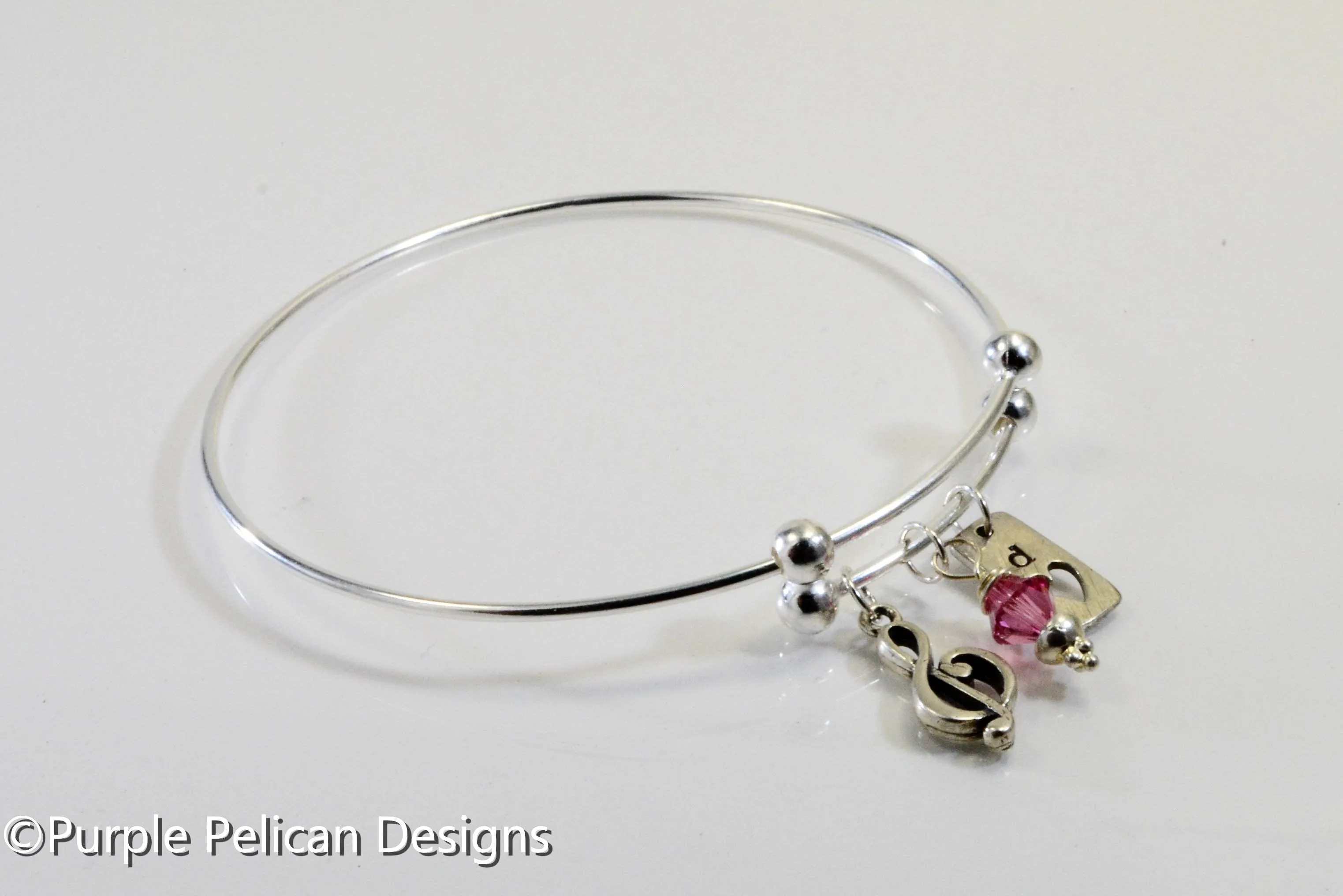Personalized Sterling Silver Music Lovers Expandable Bangle
