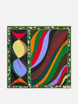 Pesci silk twill scarf