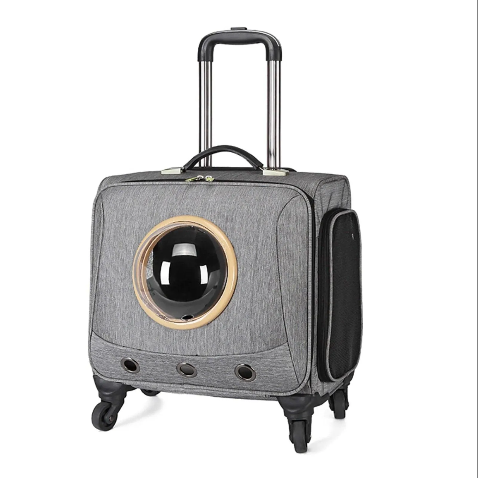Pet Traveling Carrier Trolley Case With Space Capsule