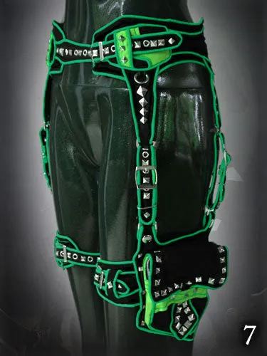 Psyraider Belt with Leg Bag and Studs