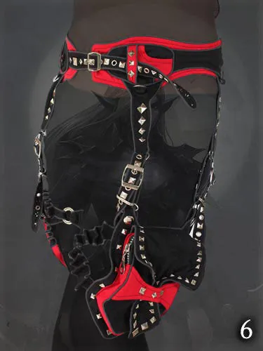 Psyraider Belt with Leg Bag and Studs
