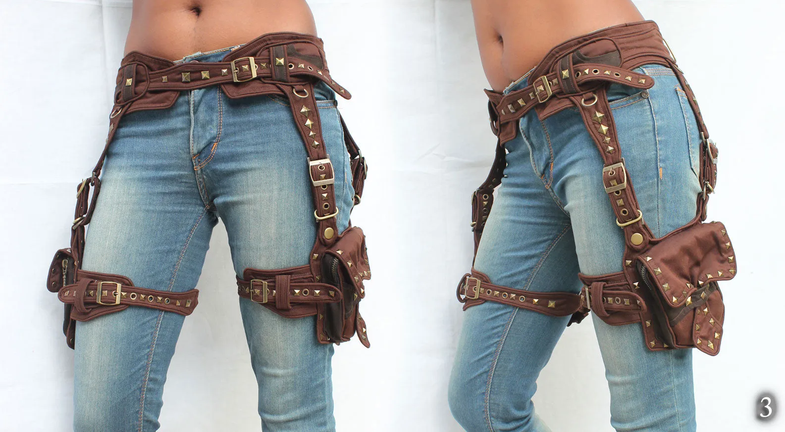 Psyraider Belt with Leg Bag and Studs