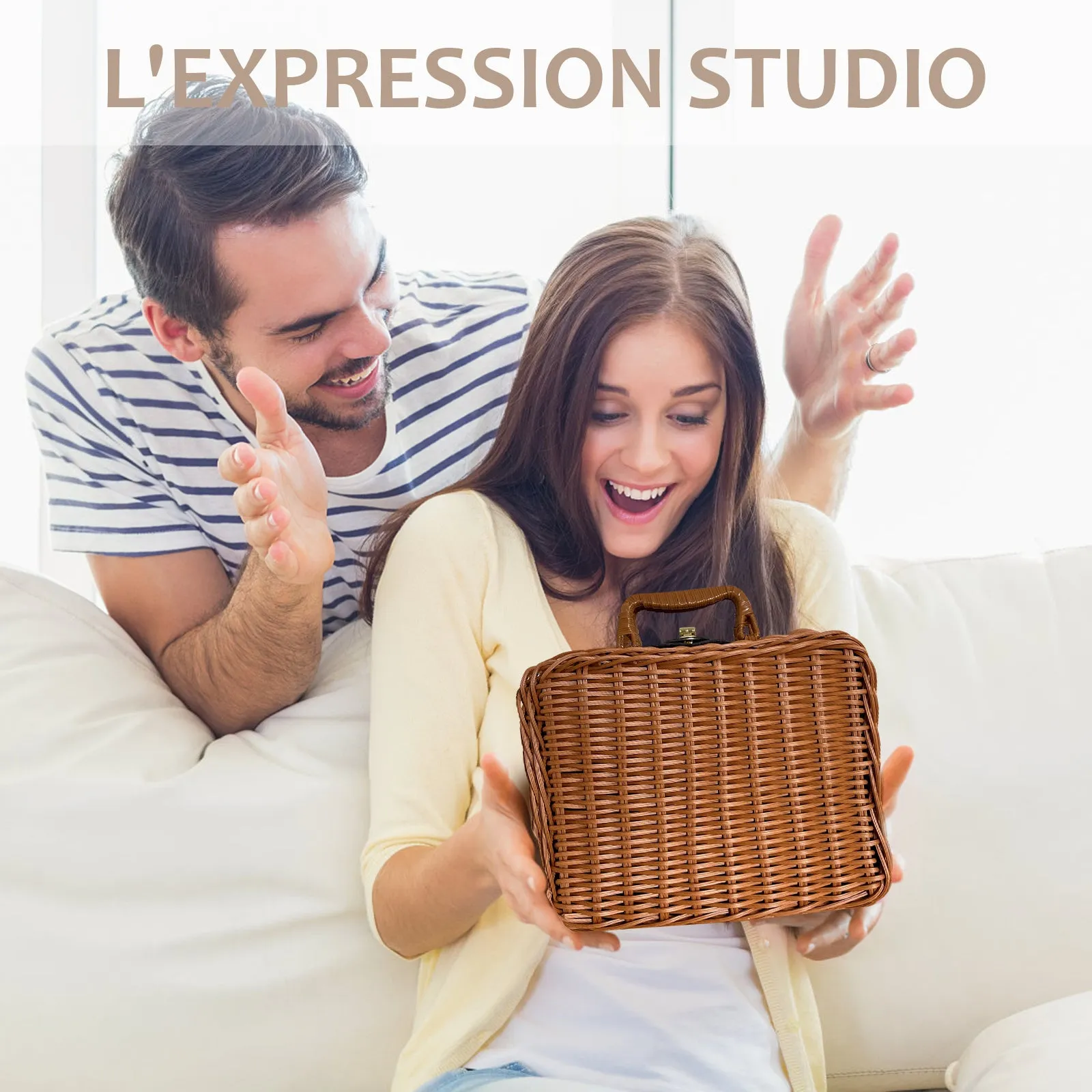 Rattan Basket Gift, Premium Woven Rattan Gift Basket, Elegant Gift