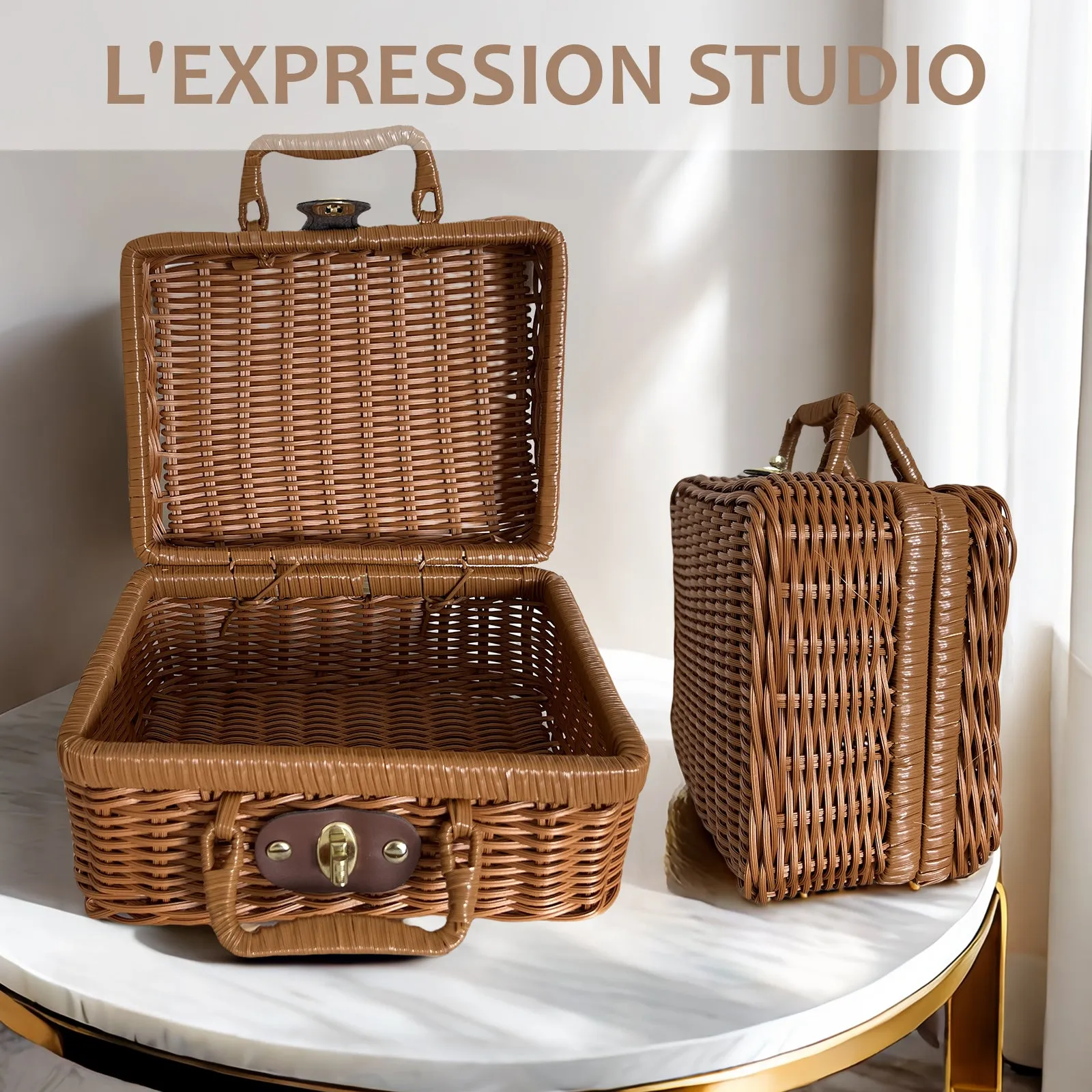 Rattan Basket Gift, Premium Woven Rattan Gift Basket, Elegant Gift