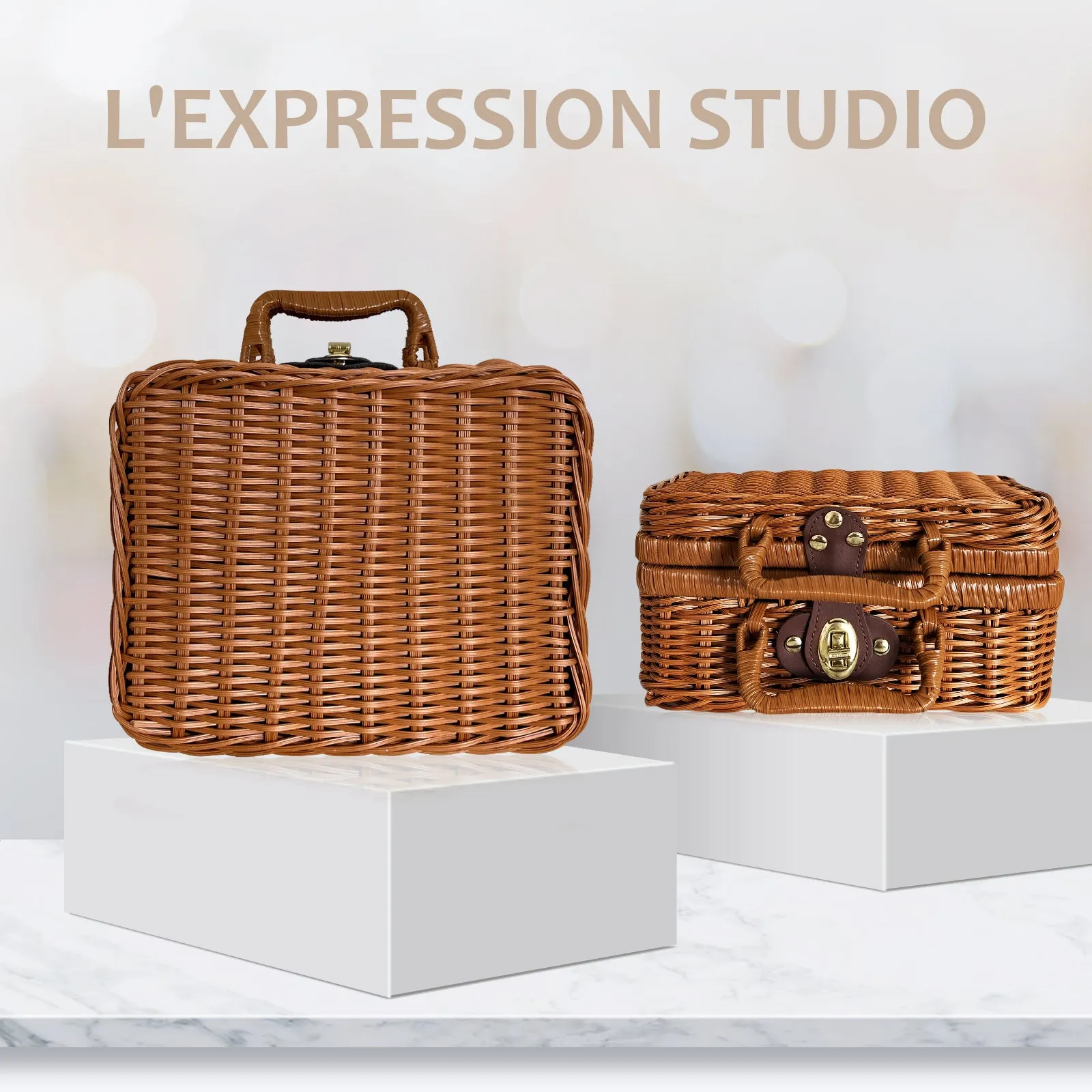 Rattan Basket Gift, Premium Woven Rattan Gift Basket, Elegant Gift