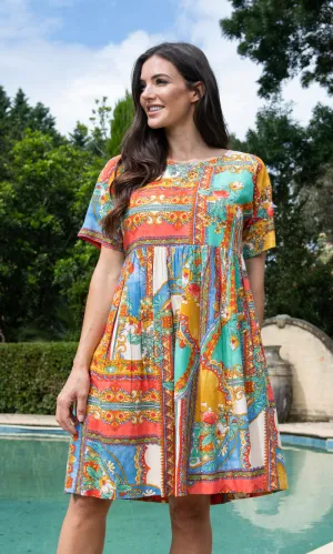 Rayon Dress Boxy Ruched Kinsale