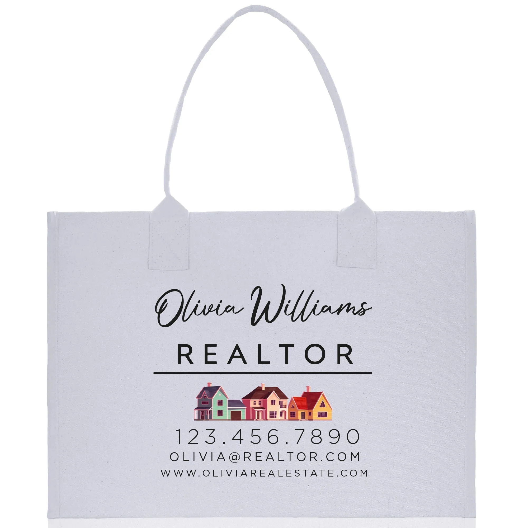 Realtor Tote Bag Personalized Business Tote Bag Custom Real Estate Agent Gift Bulk Business Logo Realtor Swag Real Estate Tote Bag