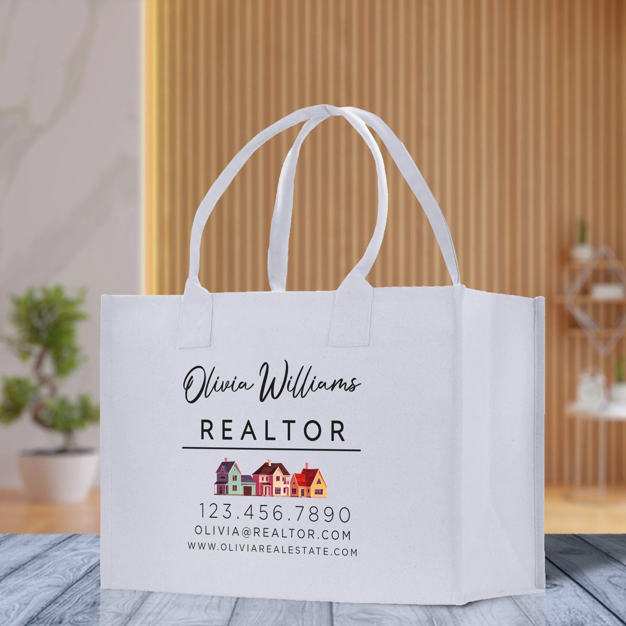 Realtor Tote Bag Personalized Business Tote Bag Custom Real Estate Agent Gift Bulk Business Logo Realtor Swag Real Estate Tote Bag