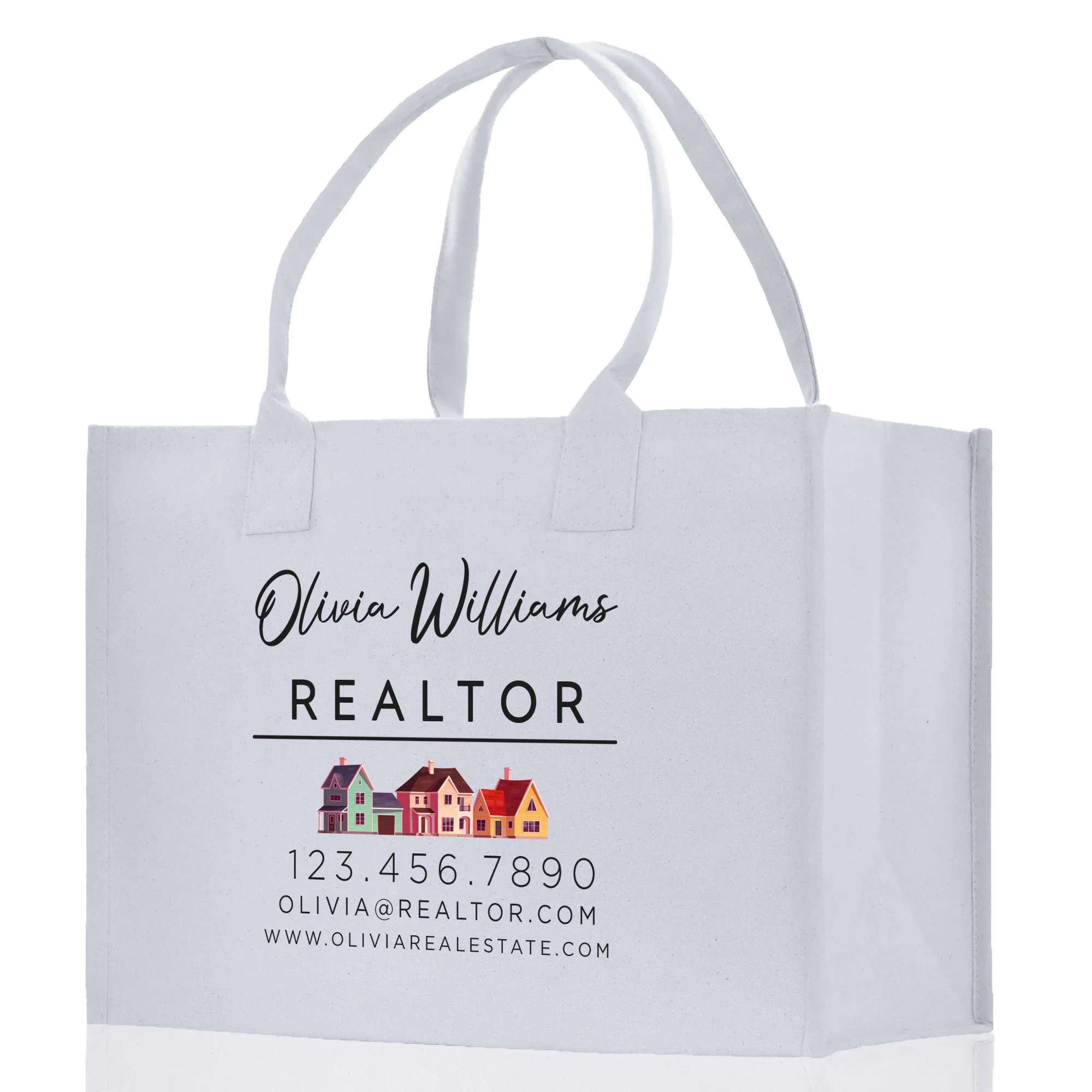 Realtor Tote Bag Personalized Business Tote Bag Custom Real Estate Agent Gift Bulk Business Logo Realtor Swag Real Estate Tote Bag