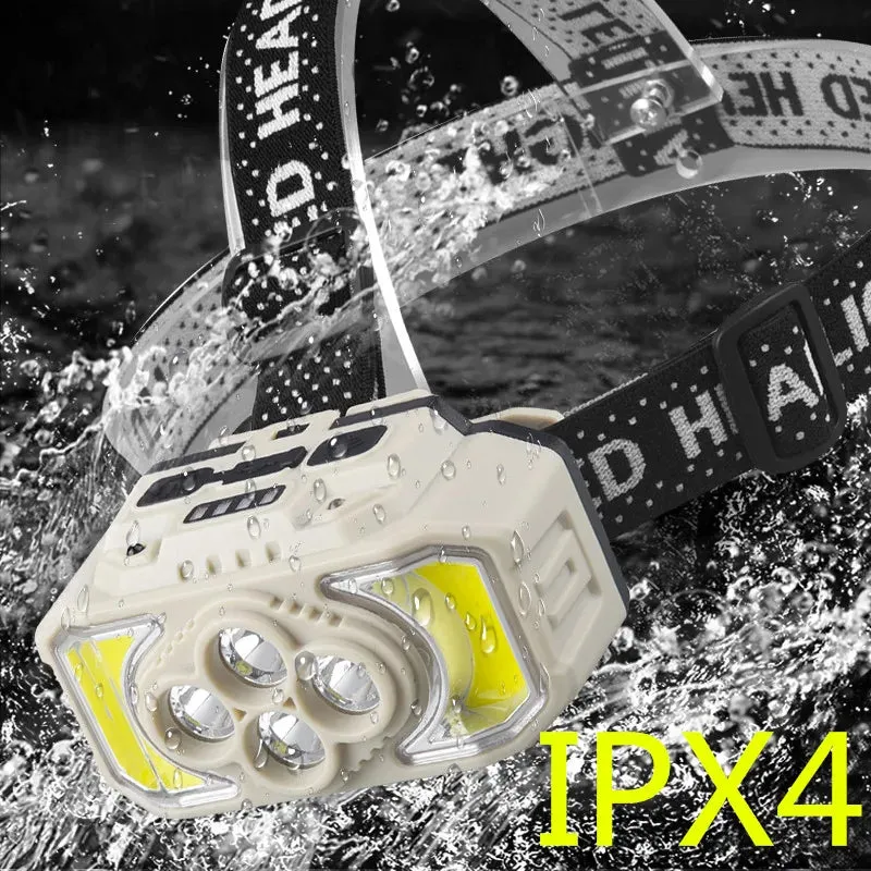 Rechargeable LED Sensor Headlamp COB Head Flashlight Camping Head Light  Portable Built in 18650 Battery Fishing Head Torch