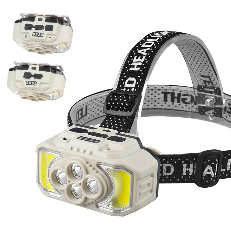Rechargeable LED Sensor Headlamp COB Head Flashlight Camping Head Light  Portable Built in 18650 Battery Fishing Head Torch