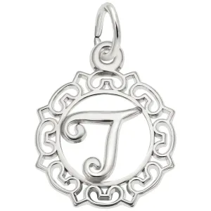 Rembrandt Charms - Ornate Script Initial T Charm - 0817-020
