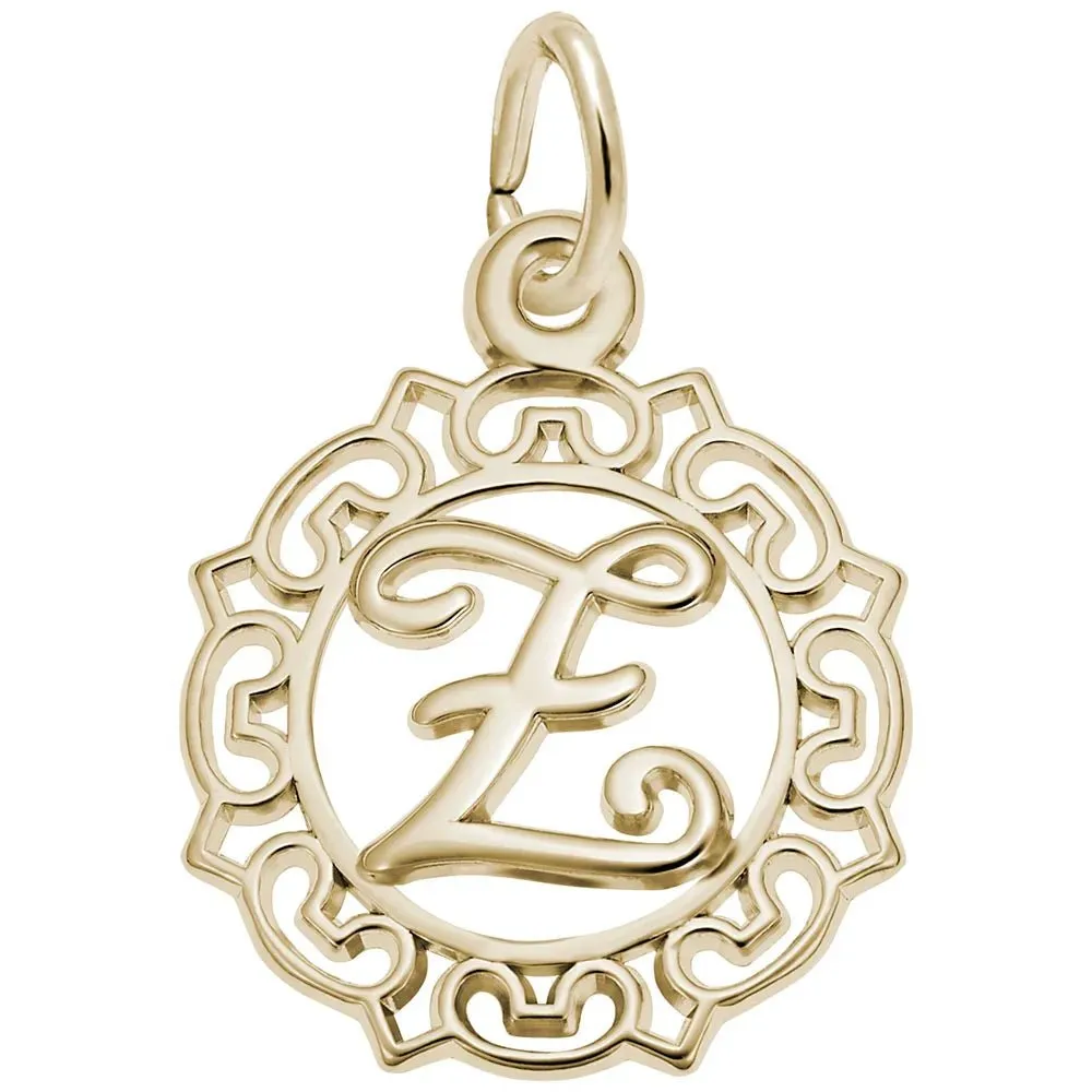 Rembrandt Charms - Ornate Script Initial Z Charm - 0817-026