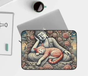 Resting Buddha Cat Naps - Cat Lover - Laptop Sleeve