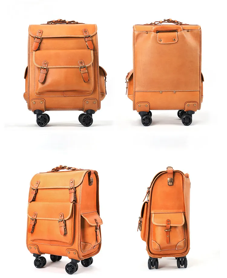 Retro Handmade Leather Trolley Case T001